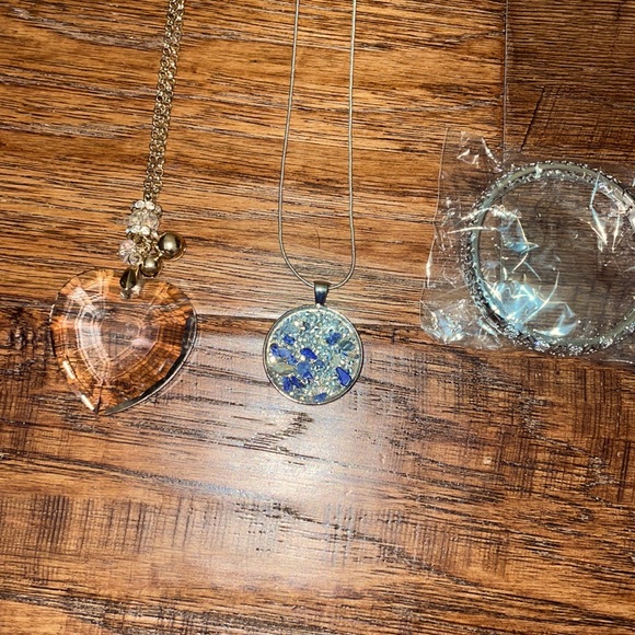 Jewelry - clear quartz & lapis lazuli necklaces + bracelet